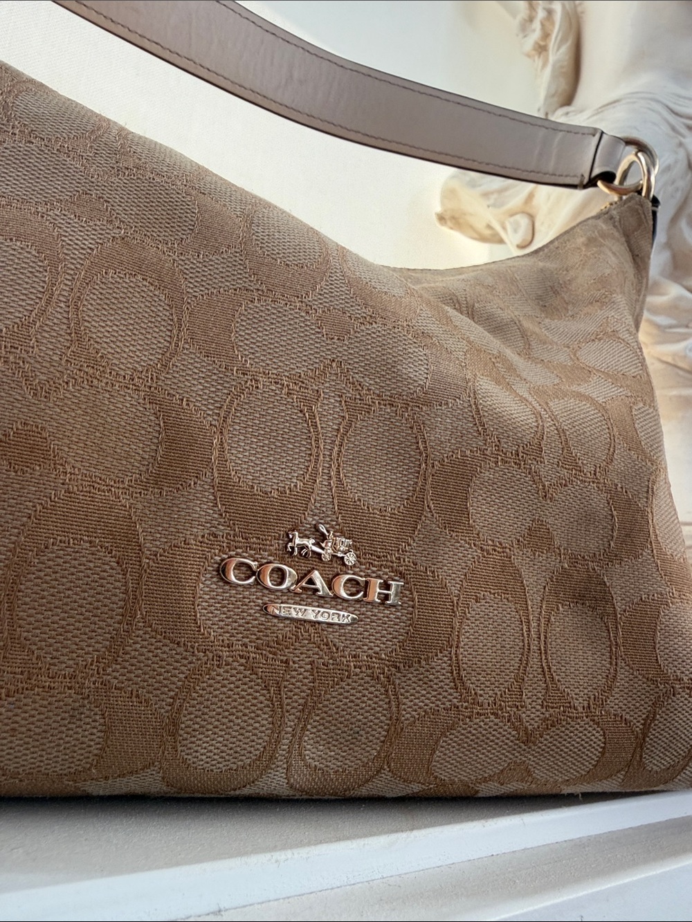 ICONIC -Coach Celeste Convertible Hobo in CHALK